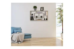 Vägghylla Wohnling PAOLA melaminbelagd MDF, förvaringshylla, väggmonterad, modern stil Sonoma
