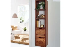 Vägghylla Wohnling Vägghylla i massivt trä, väggmonterad, 2 lådor, 150 cm, lantlig stil