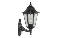 Vägglampa Utebelysning Eglo Navedo med Sensor Svart, Silverpatinerad Klar