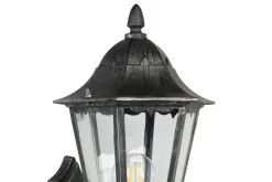 Vägglampa Utebelysning Eglo Navedo med Sensor Svart, Silverpatinerad Klar
