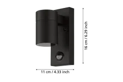 Vägglampa Utebelysning Eglo Riga 5 med Sensor Svart Klar