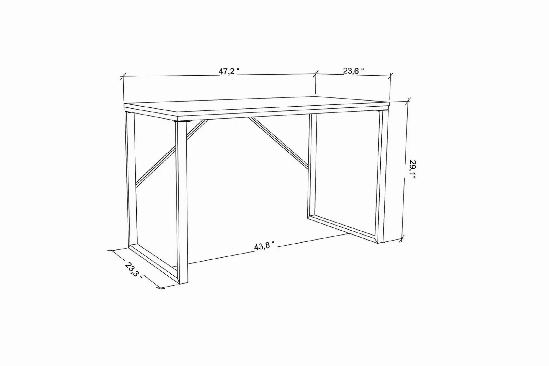 Vinresk Skrivbord 60x74x120 cm