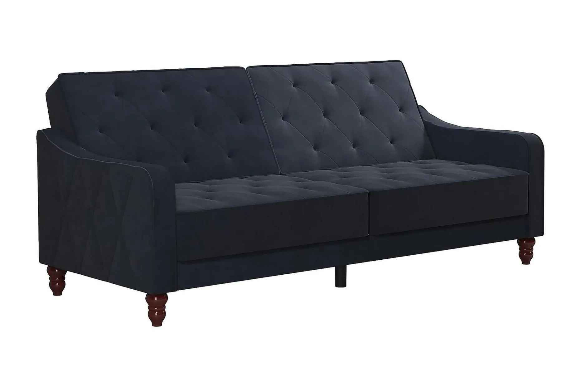 Vintage Tufted 2-sits Bäddsoffa Marinblå