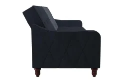 Vintage Tufted 2-sits Bäddsoffa Marinblå