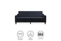 Vintage Tufted 2-sits Bäddsoffa Marinblå