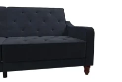 Vintage Tufted 2-sits Bäddsoffa Marinblå