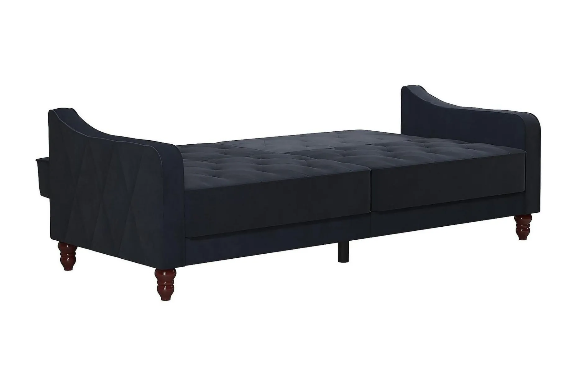 Vintage Tufted 2-sits Bäddsoffa Marinblå