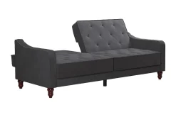 Vintage Tufted 2-sits Bäddsoffa Grå