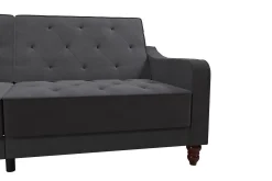Vintage Tufted 2-sits Bäddsoffa Grå