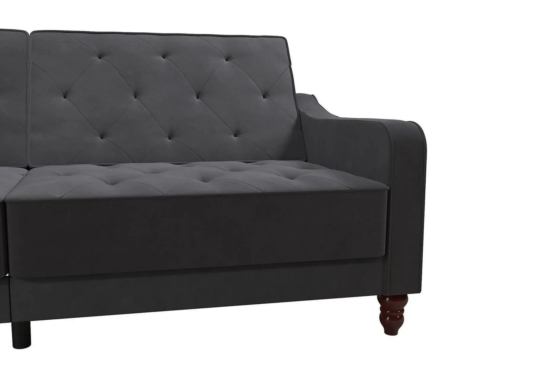 Vintage Tufted 2-sits Bäddsoffa Grå