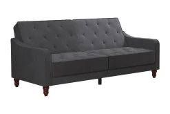 Vintage Tufted 2-sits Bäddsoffa Grå