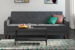 Vintage Tufted 2-sits Bäddsoffa Grå