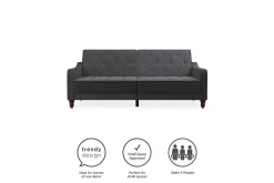 Vintage Tufted 2-sits Bäddsoffa Grå