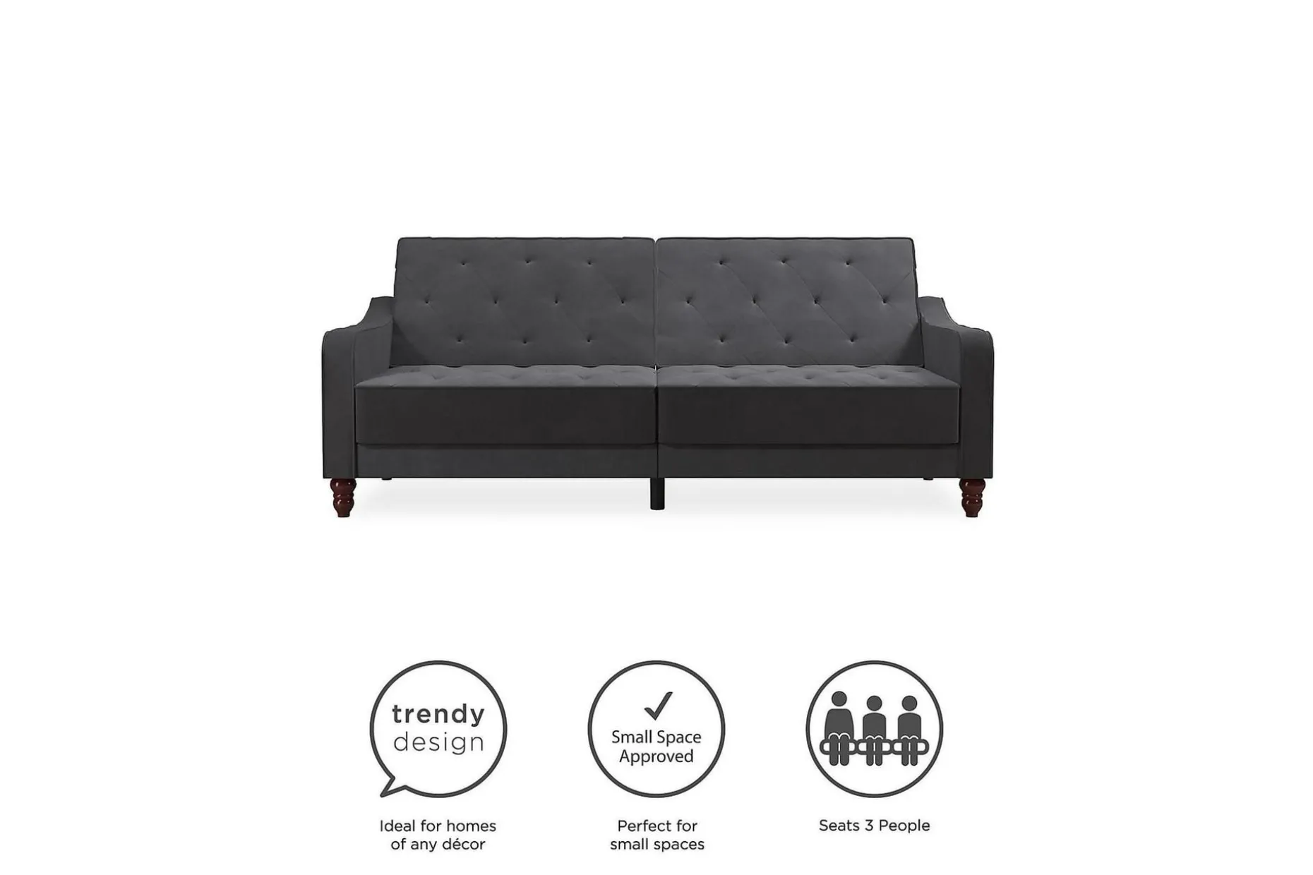 Vintage Tufted 2-sits Bäddsoffa Grå