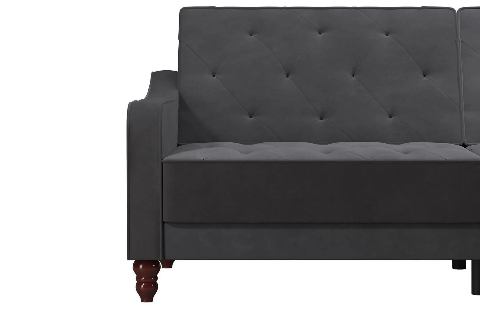 Vintage Tufted 2-sits Bäddsoffa Grå