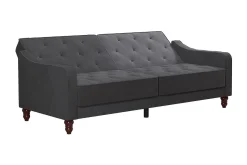 Vintage Tufted 2-sits Bäddsoffa Grå