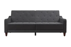 Vintage Tufted 2-sits Bäddsoffa Grå
