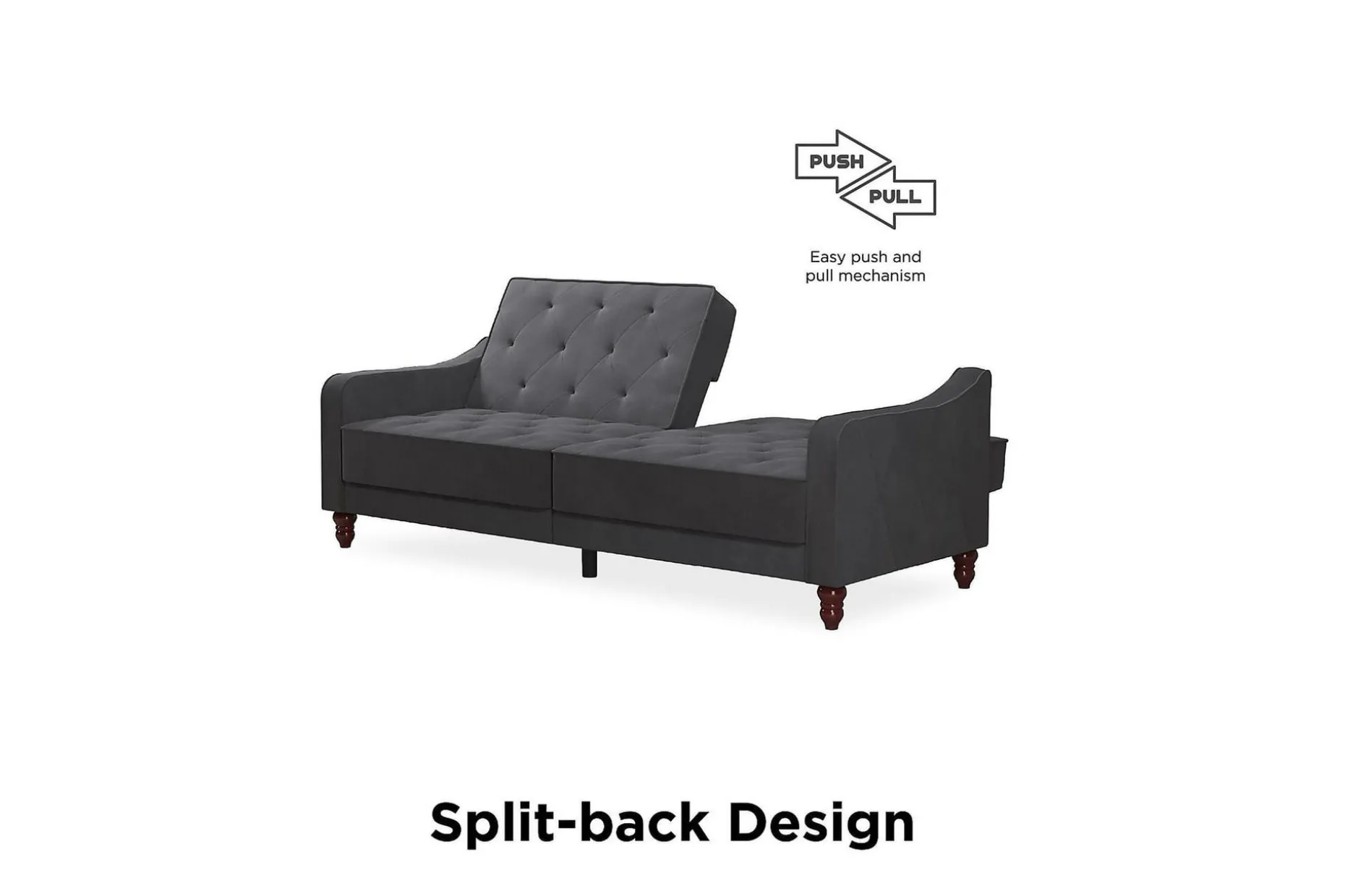 Vintage Tufted 2-sits Bäddsoffa Grå