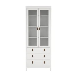 Vitrinskåp Madrid med 2 glasdörrar 3 lådor 78x199 cm