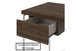 Webster Skrivbord 107 cm med Förvaring Låda Valnötsbrun