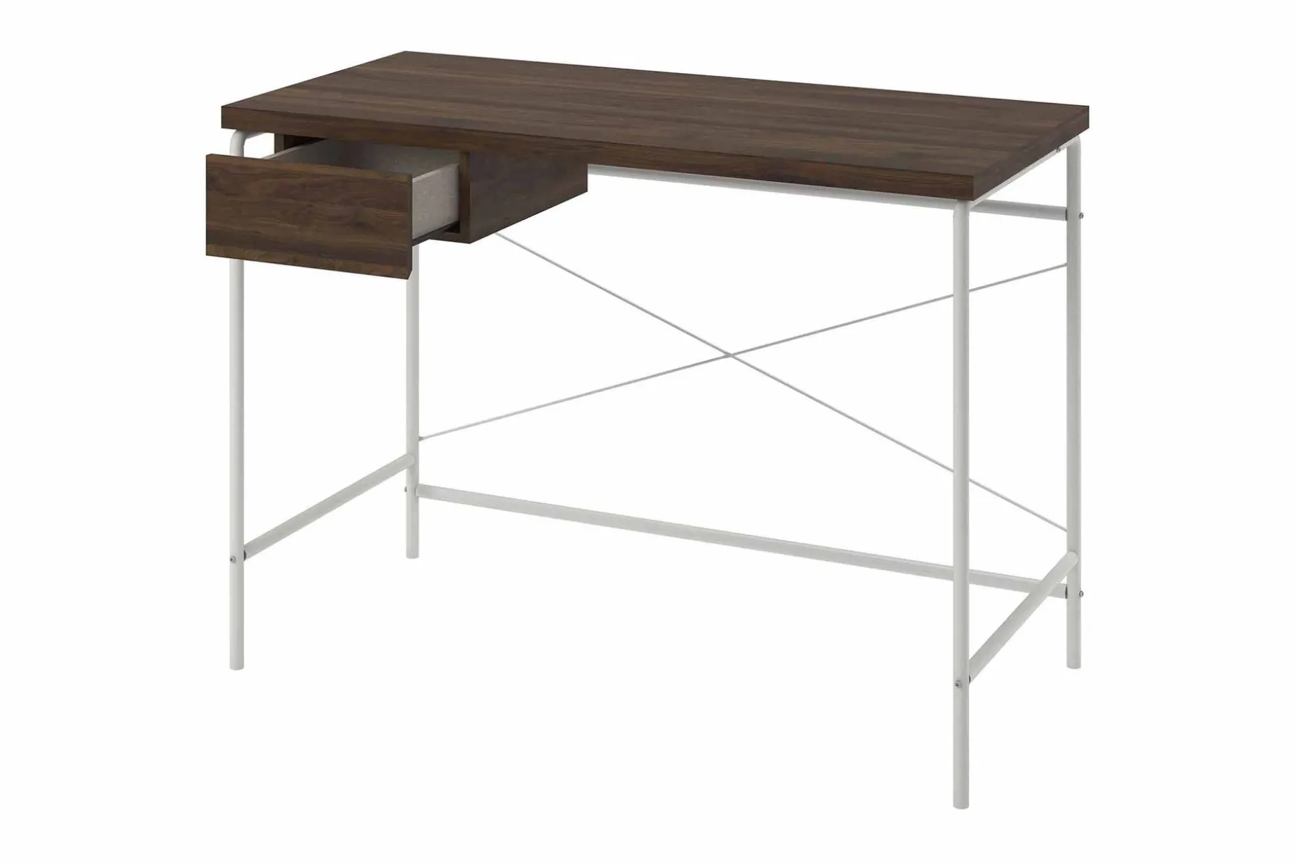 Webster Skrivbord 107 cm med Förvaring Låda Valnötsbrun