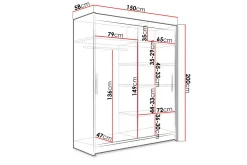 Westa Garderob 150x58x200 cm