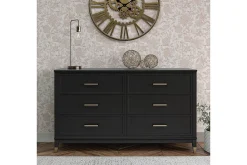 Westerleigh Byrå 144x41 cm Svart/Guld