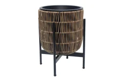 Wicker Blomkruka på stativ 30x30xH38 cm Ljusbrun