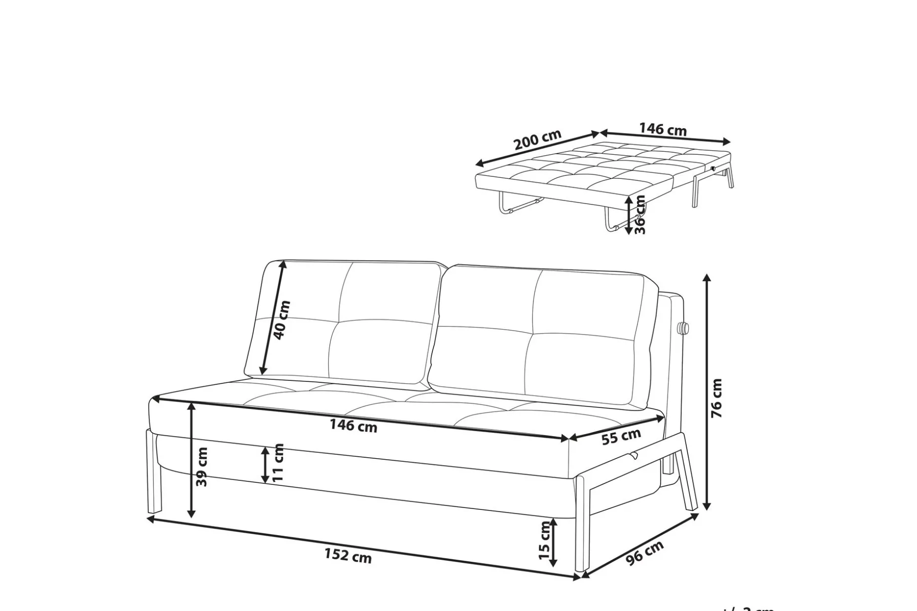 Wigwig Bäddsoffa 2-sits