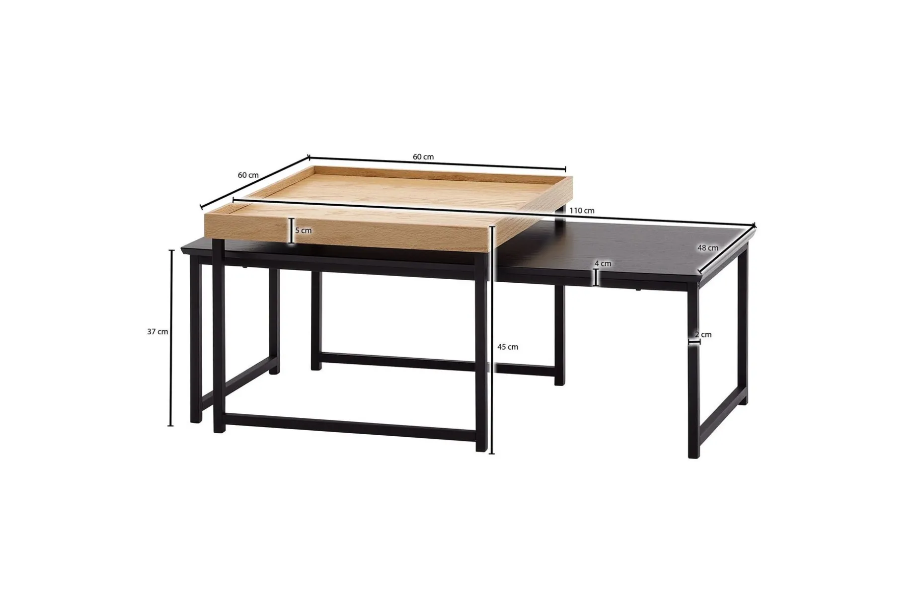 Wilhem Satsbord 110 cm Fyrkantig