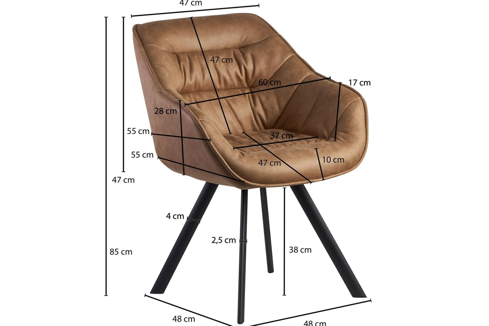 Willowdale Karmstol med X-formade ben