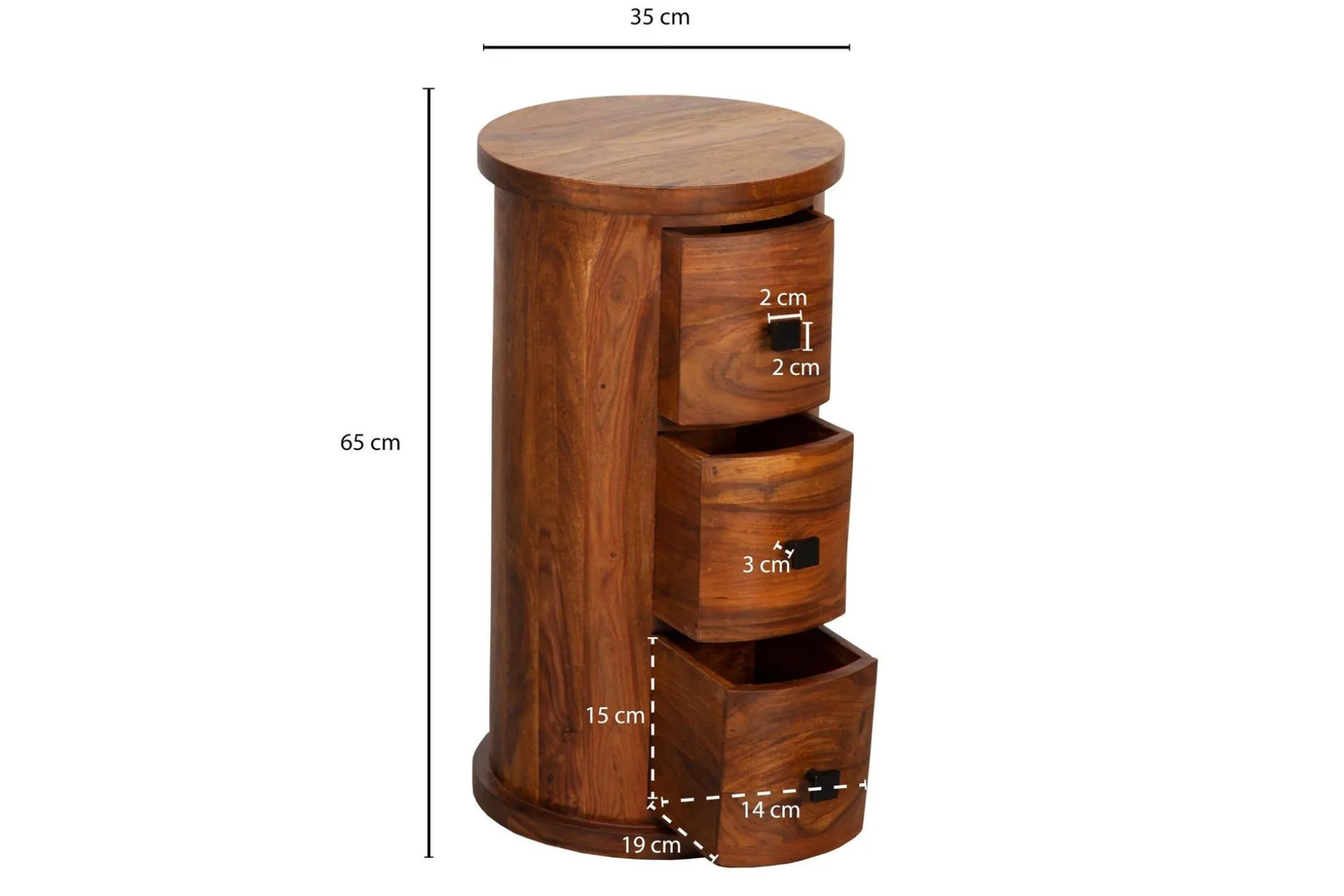 Willowdale Sideboard 35 cm 3 Lådor Runt