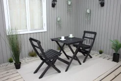 Wilma Caféset 65x65 cm + 2 Utestolar Grå/Vit