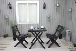 Wilma Caféset 65x65 cm + 2 Utestolar Grå/Vit