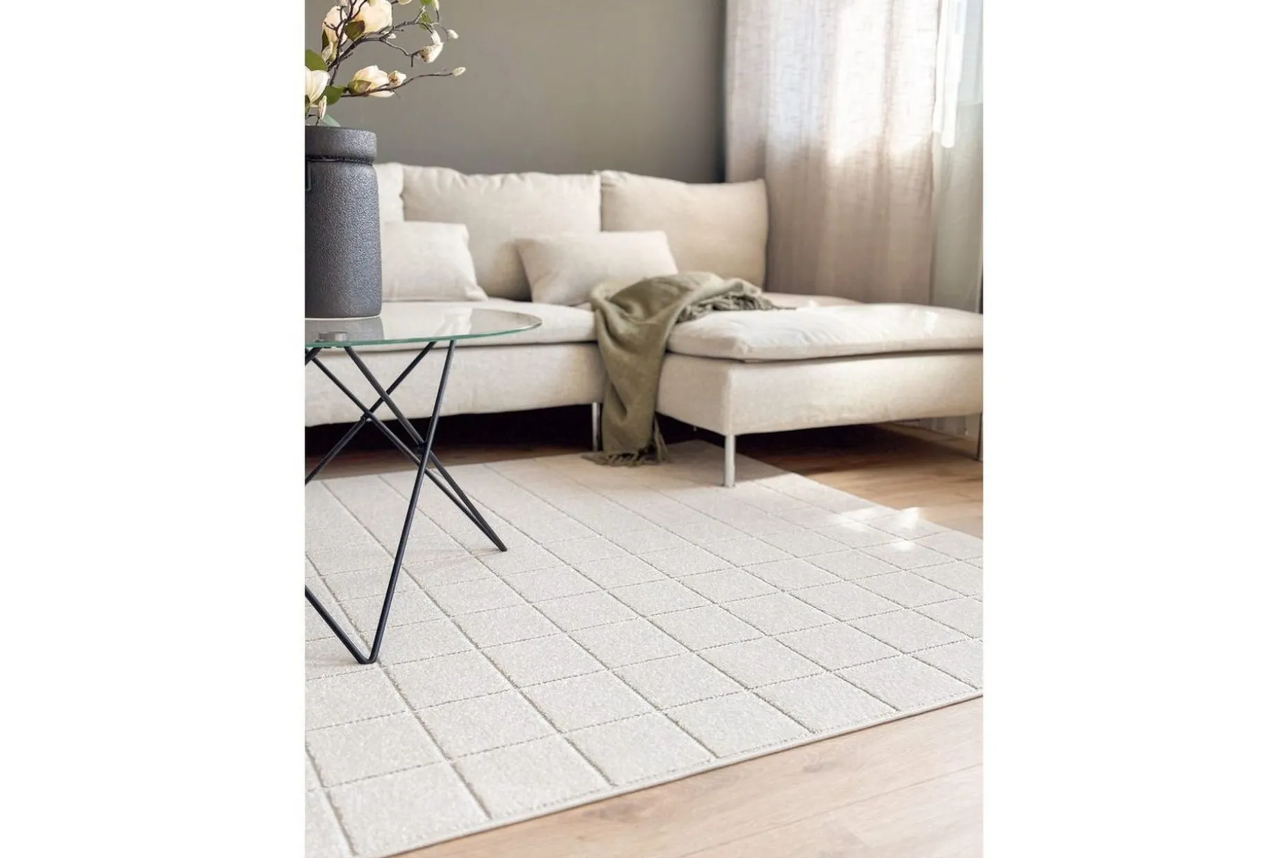 Wiltonmatta Hawaii Chess 200x200 cm, Creme