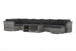 Wisconsin utomhus U-soffa 8-sits med vändbar divan