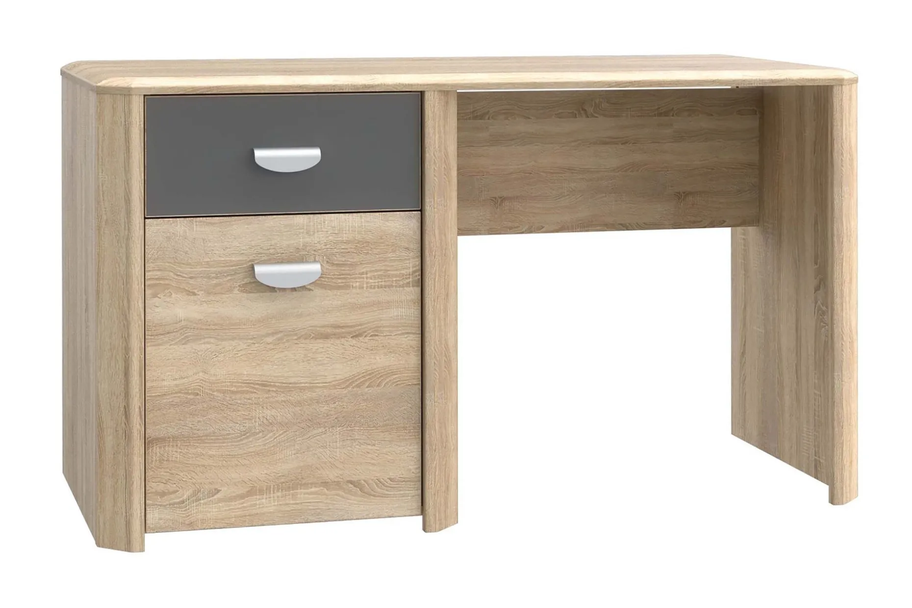 Yazmene Skrivbord 130 cm med Förvaring Låda + Skåp