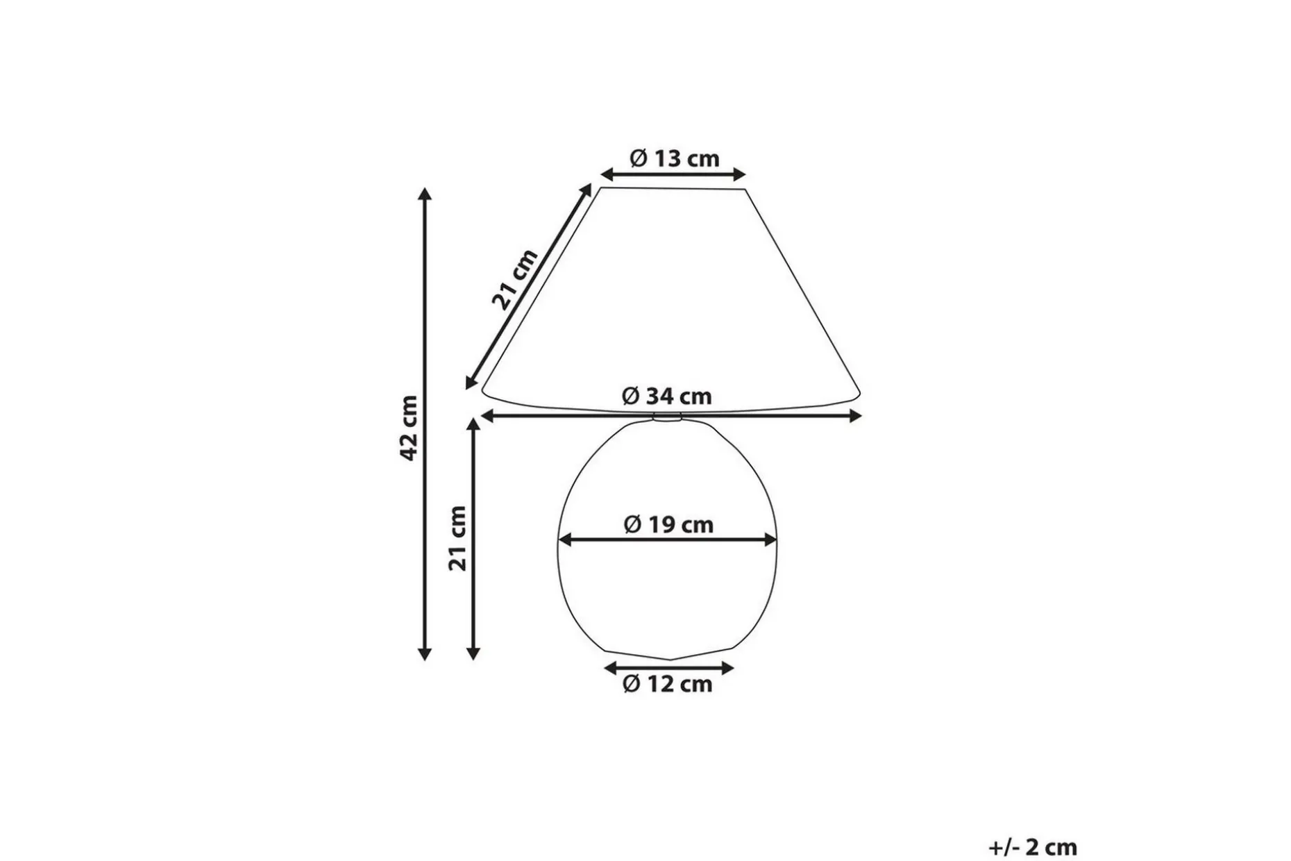 Zakel Bordslampa 42 cm E27