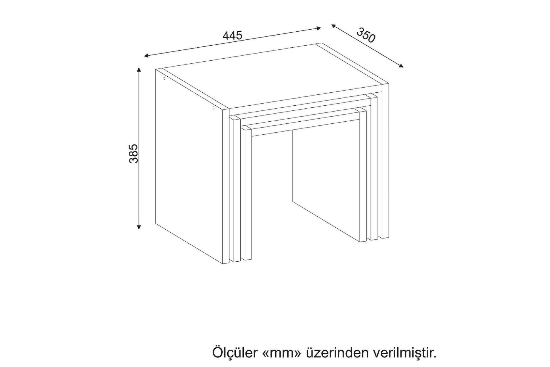 Zariel Satsbord 44 cm 3 Bord