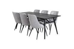 Zenazmi Matbord 195 cm med 6 st Valera Lyx Sammetstol