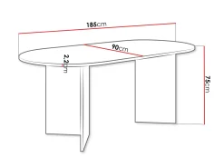 Zyleron Matbord oval 185 cm